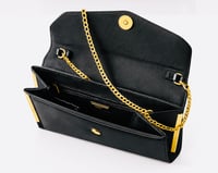 Image 2 of Black Aldo Envelope Clutch with Gold Bar Accent