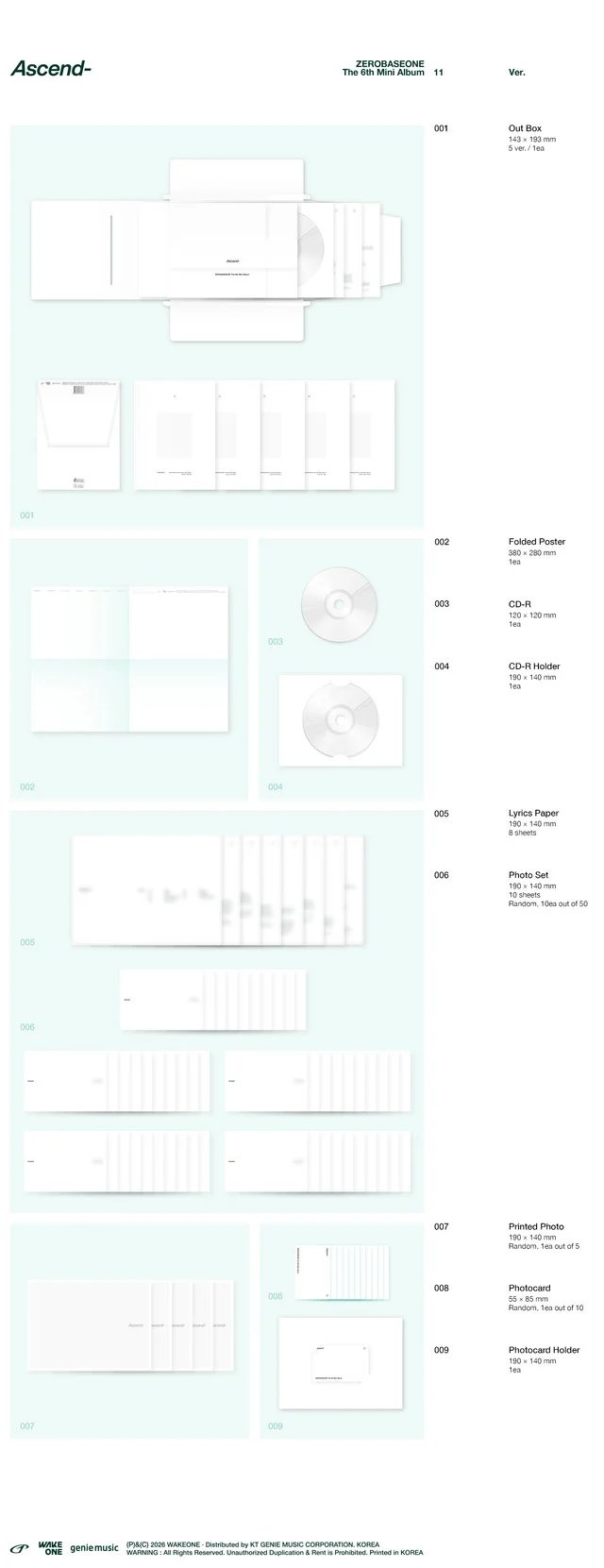 Image of [PRE-ORDER] ZEROBASEONE ‘Ascend-’ (11 Ver. - SIGNED Ver.)