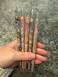 Image 1 of Hand Marbled Wooden Dip Pens / Calligraphy Pens (slight '2nds')