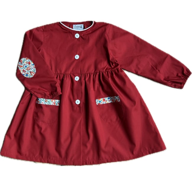 Tablier école Violette, rouge