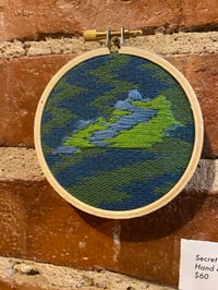 Image 2 of Original Hand Embroidery Artwork - Secret KY (Blue/Green)