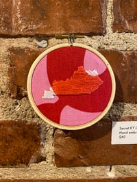 Image 1 of Original Hand Embroidery Artwork - Secret KY (Pink/Red)