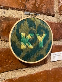 Image 1 of Original Hand Embroidery Artwork - Secret Letters - “KY” (Green)