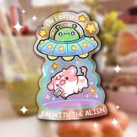 Image 1 of Transparent Sticker - I'm with the alien
