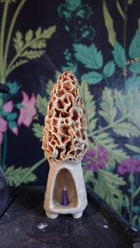 Image 1 of Morel Mushroom Incense Cone Holder #2