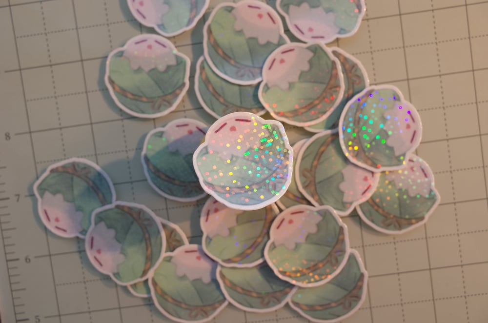 Image of Kirby rice dumpling vinyl sticker