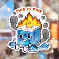 Image 1 of Diecut Sticker - burning PC