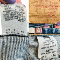 Image 11 of Men's Levi's 527 Vintage 2005 Jeans , Sz 34/ 34,  Low rise , boot cut, 100% Cotton, Med wash