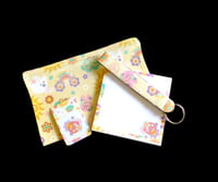 Image 1 of Colorful Handmade Matching Set, boho, retro, yellow, gift, zipper, book, lanyard, pad
