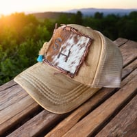 Image 2 of Custom Initial Cowhide Trucker Hat