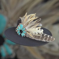 Image 2 of Squash Blossom Turquoise Hat Fascinator