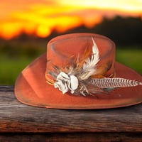 Image 2 of UT Longhorn Burned Cowboy Hat and Fascinator
