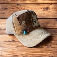 Image 3 of Custom Initial Cowhide Trucker Hat