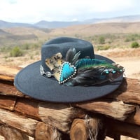 Image 1 of Love is Turquoise Hat Fascinator