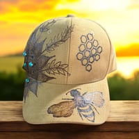 Image 1 of Sunflower Bee Suede Burned Hat