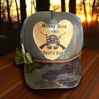 Image 1 of Messy Buns and Loaded Guns Trucker Hat