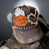 Image 1 of 2 Wheels 1 Love Harley Trucker Hat