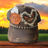 Image 2 of 2 Wheels 1 Love Harley Trucker Hat
