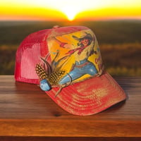 Image 2 of Red Cowgirl Up! Trucker Hat 