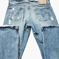 Image 8 of Men's Levi's 527 Vintage 2005 Jeans , Sz 34/ 34,  Low rise , boot cut, 100% Cotton, Med wash