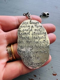 Image 2 of large JD Salinger quote pendant with hefty sterling silver chain