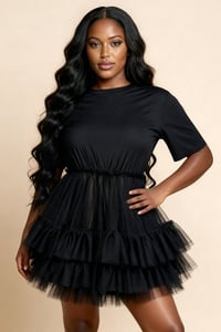 Black tulle dress