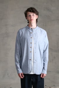 Image 4 of BED SHIRT - blue chambray