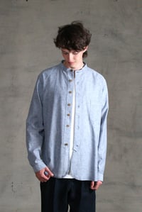 Image 5 of BED SHIRT - blue chambray