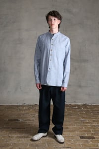Image 3 of BED SHIRT - blue chambray