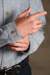 Image 18 of BED SHIRT - blue chambray