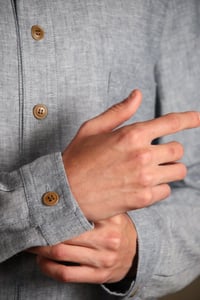 Image 20 of BED SHIRT - blue chambray