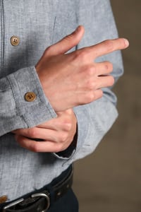 Image 21 of BED SHIRT - blue chambray