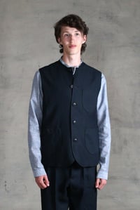 Image 2 of Clayton Gilet linen - Dark Navy