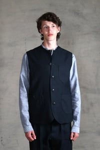 Image 1 of Clayton Gilet linen - Dark Navy
