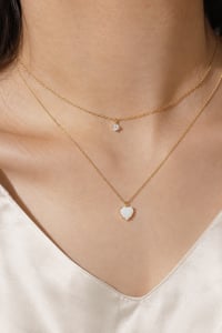 Image 2 of Mini Opal Heart Necklace