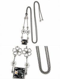 Image 2 of Rosedale Choker│Microchip Circuit Board Pendant Choker – Beaded Stainless Steel Chain 