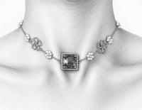 Image 3 of Rosedale Choker│Microchip Circuit Board Pendant Choker – Beaded Stainless Steel Chain 