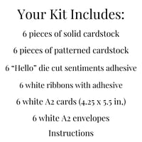 Image 11 of Pastel Card Making Kit for Adults to DIY 6 Light Blue Damask "Hello" Handmade Greeting Cards