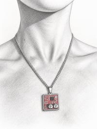 Image 3 of Finch Necklace│Square Microchip Circuit Board Pendant Necklace – Futuristic Tech Jewelry