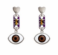 Image 1 of Union│Microchip Circuit Board Earrings with Dangling Eye Charms – Tech Jewelry