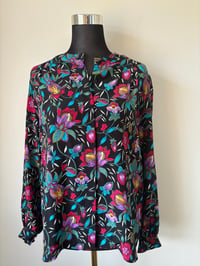 Image 3 of  Vintage Joseph Ho Long Sleeve Silk Floral Blouse