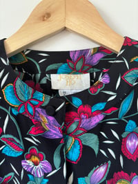Image 4 of  Vintage Joseph Ho Long Sleeve Silk Floral Blouse