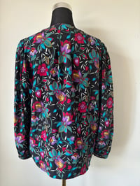 Image 5 of  Vintage Joseph Ho Long Sleeve Silk Floral Blouse