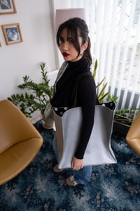 Image 4 of Large handmade shopping bag - silver