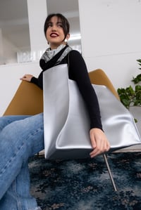 Image 2 of Large handmade shopping bag - silver