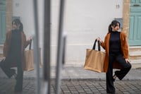 Image 2 of Large handmade shopping bag - gold
