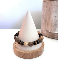 Image 1 of BRACELET JASPE PAYSAGE-OEIL DE TIGRE