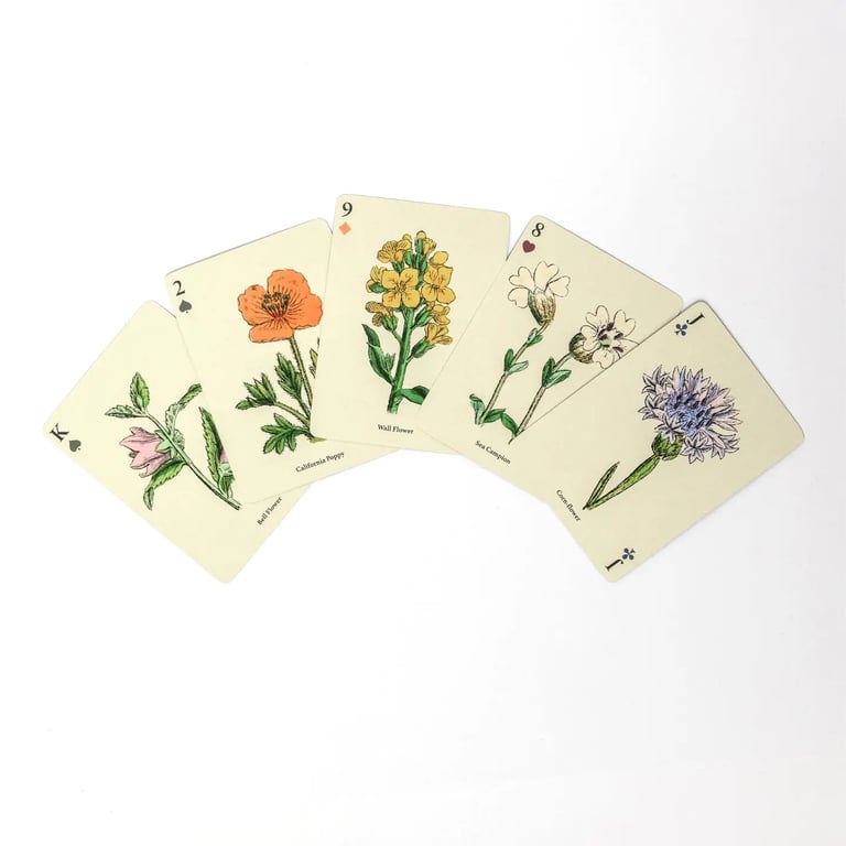 JEU DE CARTES À JOUER - FLEURS SAUVAGES Image 2