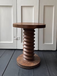 Image 1 of Art Deco Side Table or Plinth in Charles Dudouyt Style, Turned Wood, France (Reserved)
