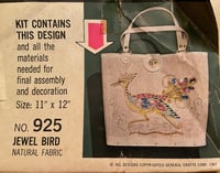 Image 1 of Vintage 1967 Jewel Tone Handbag Kit UNUSED Bird